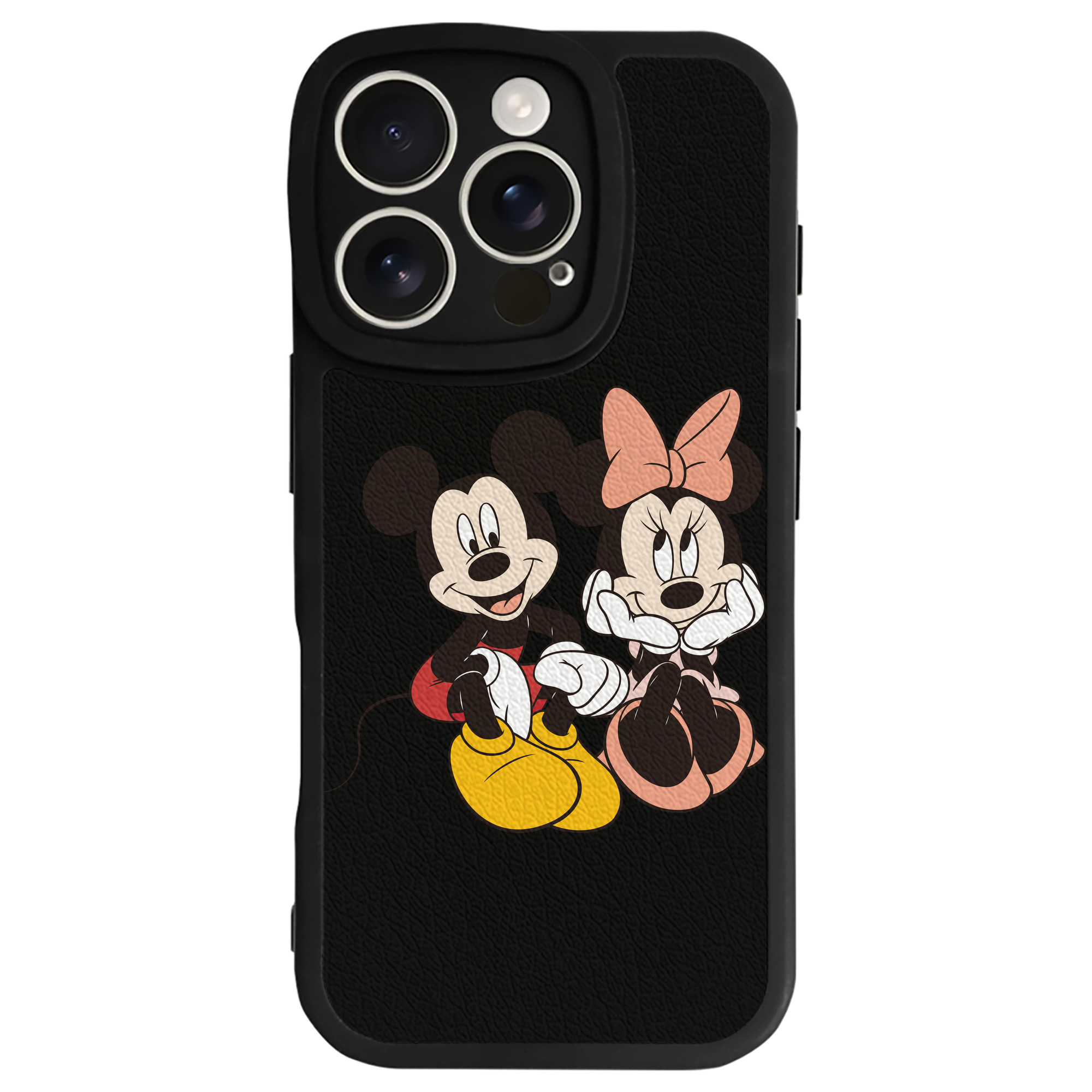 （画像用） ミッキーマウス Mickey Mouse 【iPhone 16シリーズ対応】シリコンスマホケース（レザー調） 材質：シリコン